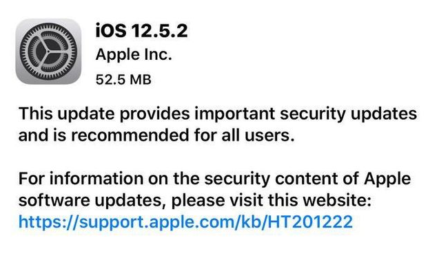 奎文苹果手机维修分享iOS12.5.2发布，建议所有老苹果用户安装 